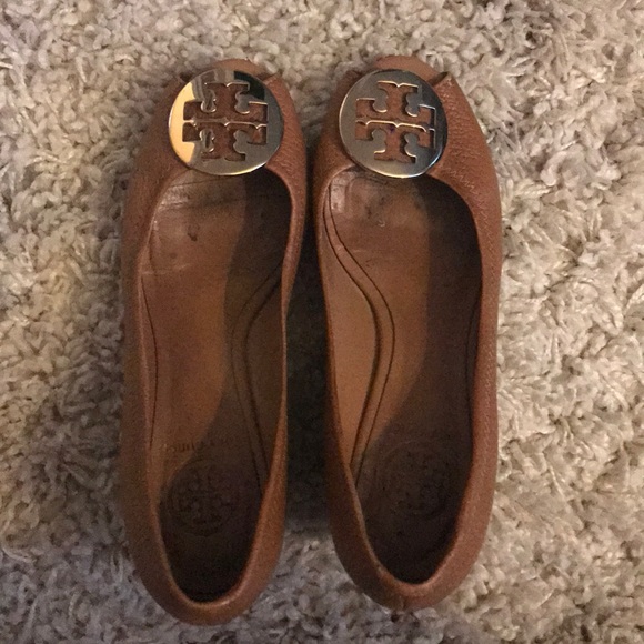 Tory Burch Shoes - Tory Burch Tan Sally 2 Peep Toe Wedge Pump, 6.5
